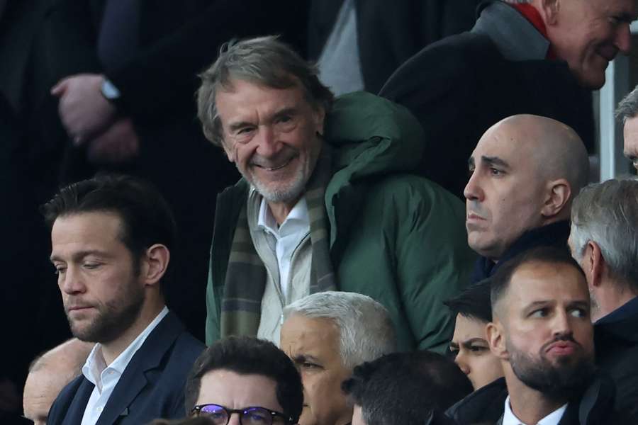 Manchester United's co-owner Jim Ratcliffe, centre