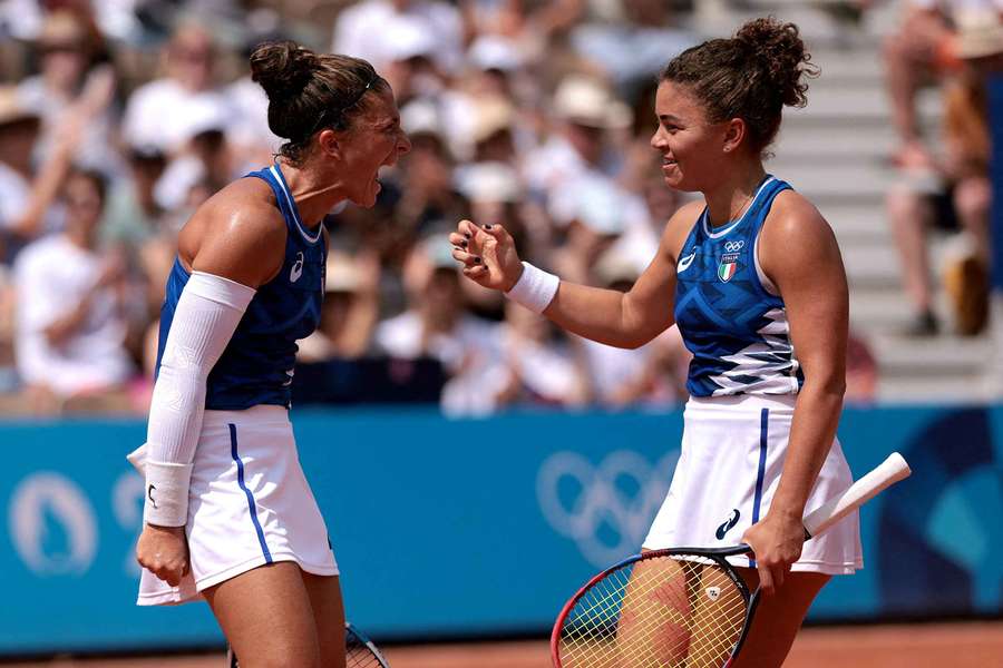 Errani and Paolini celebrate reaching the final