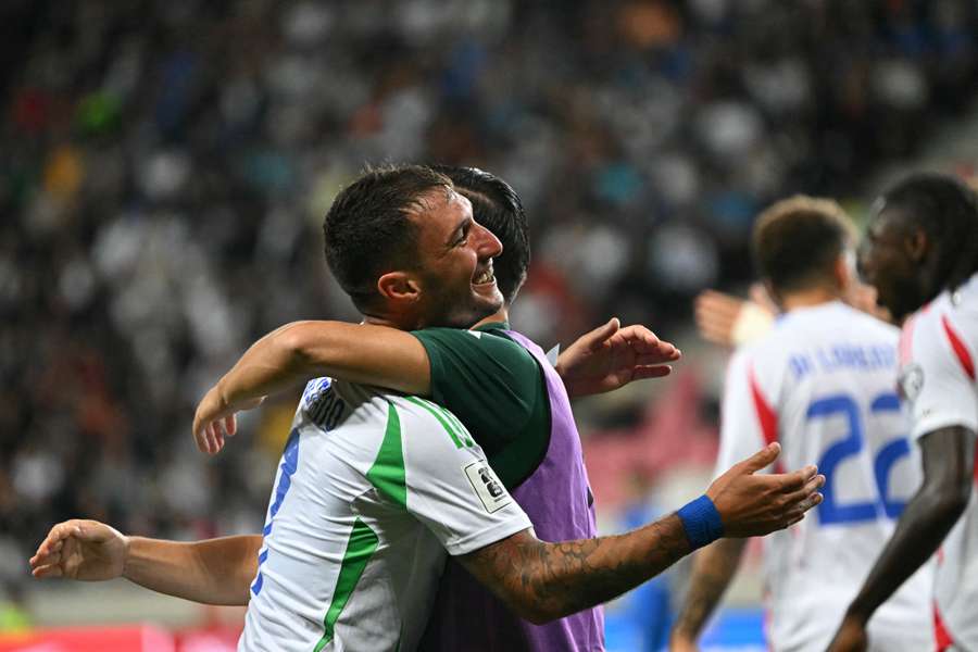 La gioia di Matteo Politano dopo il gol
