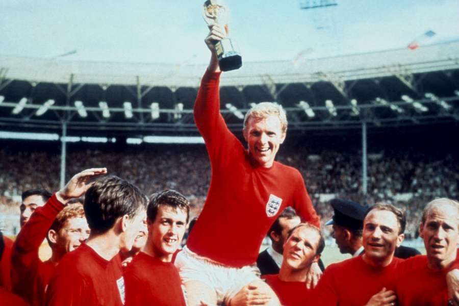 England captain Sir Bobby Moore is carried by his teammates after beating West Germany in the 1966 World Cup final at Wembley England captain Sir Bobby Moore is carried by his teammates after beating West Germany in the 1966 World Cup final at Wembley