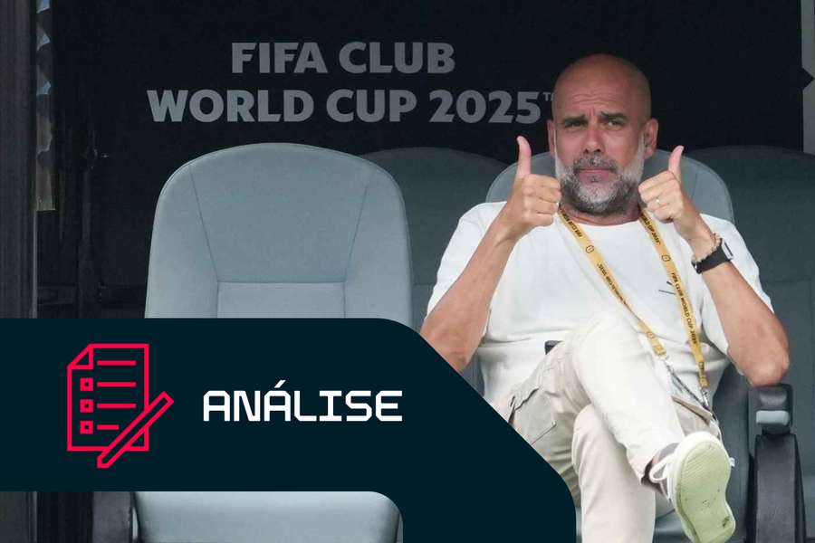 Pep Guardiola durante o jogo entre o Manchester City e o Wydad Casablanca
