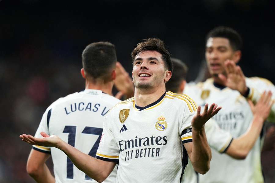 Brahim Diaz świętujący gola na 3:1 na Santiago Bernabeu 