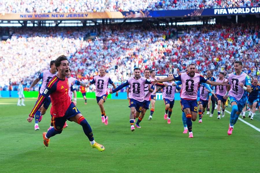 Ferran Torres celebra el gol que hace a España campeona del mundo por segunda vez Ferran Torres celebra el gol que hace a España campeona del mundo por segunda vez