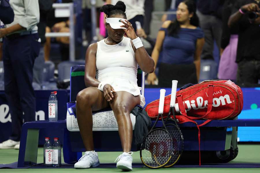 Venus Williams reacts after her defeat Venus Williams reacts after her defeat