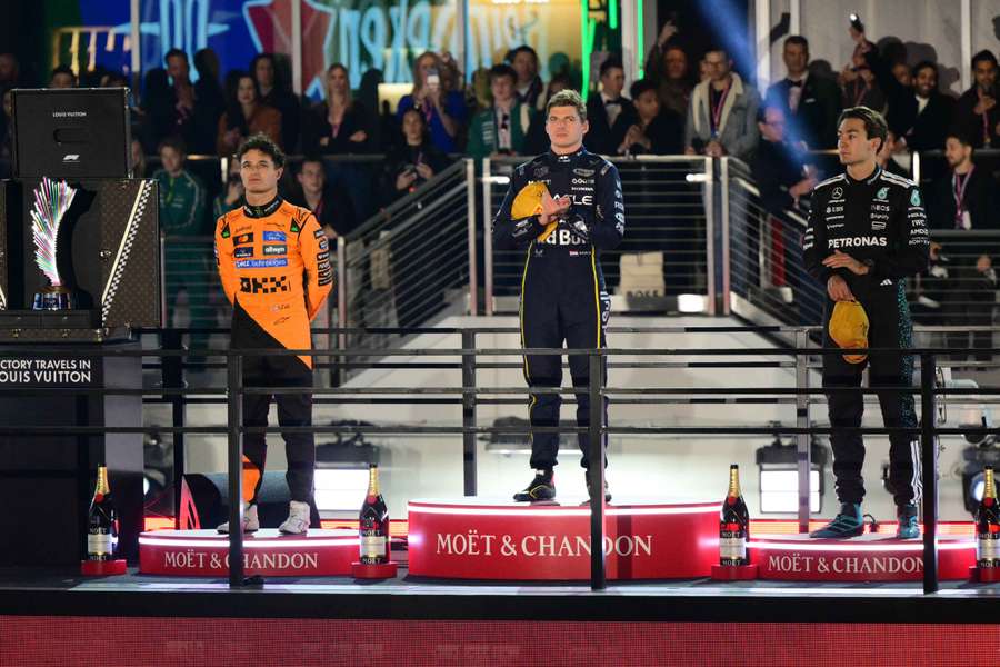 Norris, Verstappen y Russell