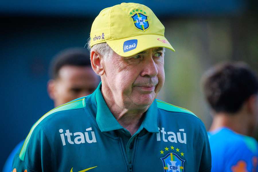 Carlo Ancelotti during Brazil training