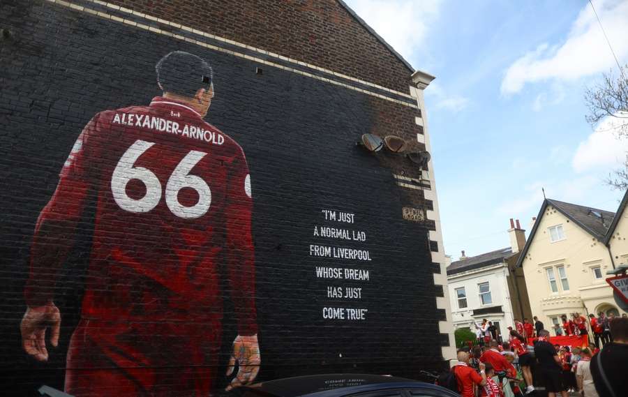 Un mural de Trent cerca de Anfield