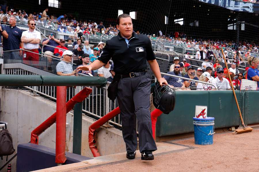 Jen Pawol continues to make history as she was the home plate umpire on Sunday.
