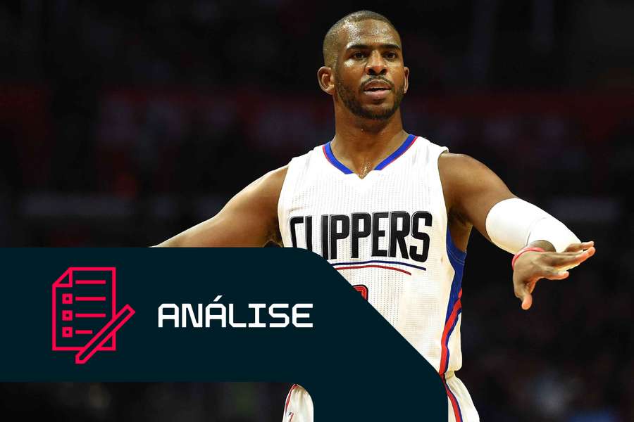 Chris Paul reage durante um jogo Chris Paul reage durante um jogo