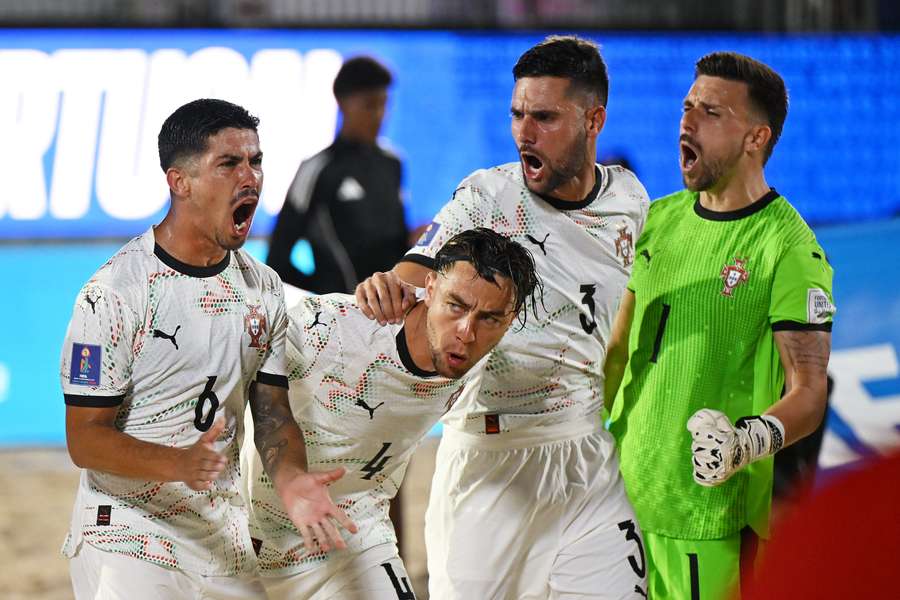 Os festejos dos jogadores portugueses