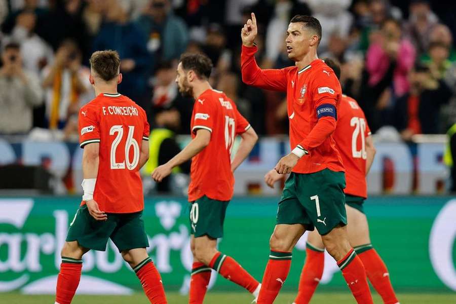 Cristiano Ronaldo na meia-final, contra a Alemanha