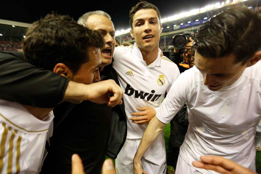 Arbeloa, Mourinho, Cristiano y José Callejón