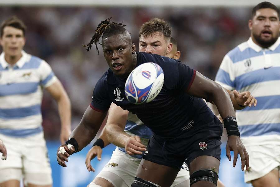 Maro Itoje in action against Argentina