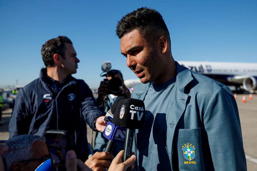 Casemiro speaking to the media