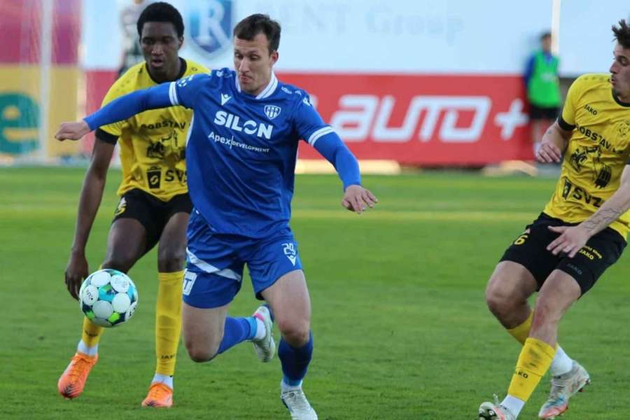 Kanonýr Táborska Lukáš Matějka v akci.