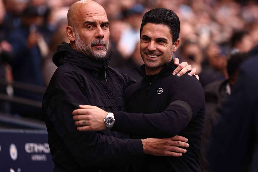 Mikel Arteta and Pep Guardiola