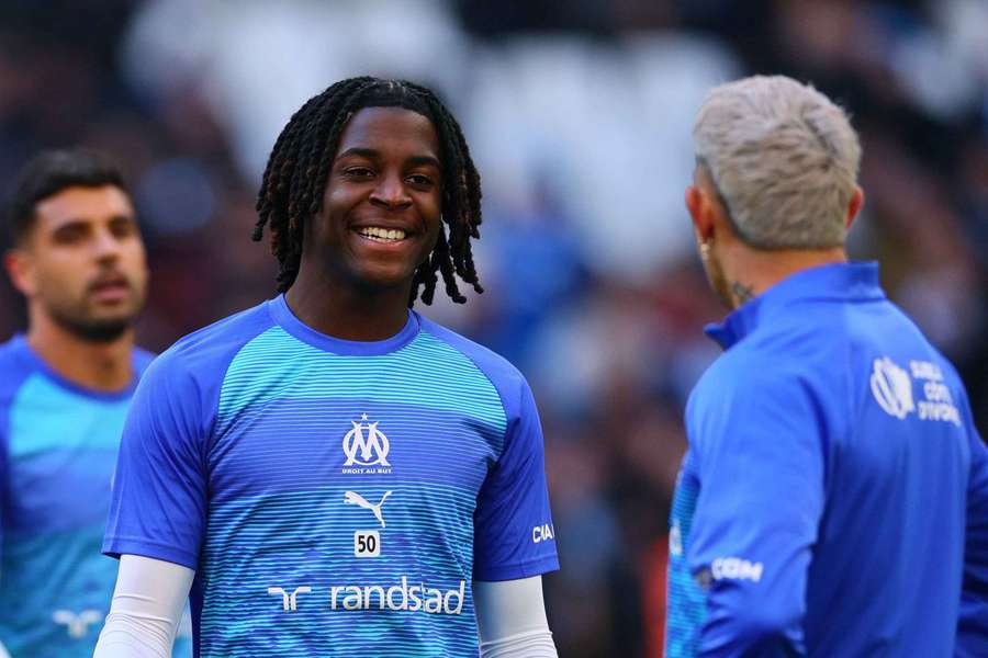 Darryl Bakola à l'entraînement avec Marseille.