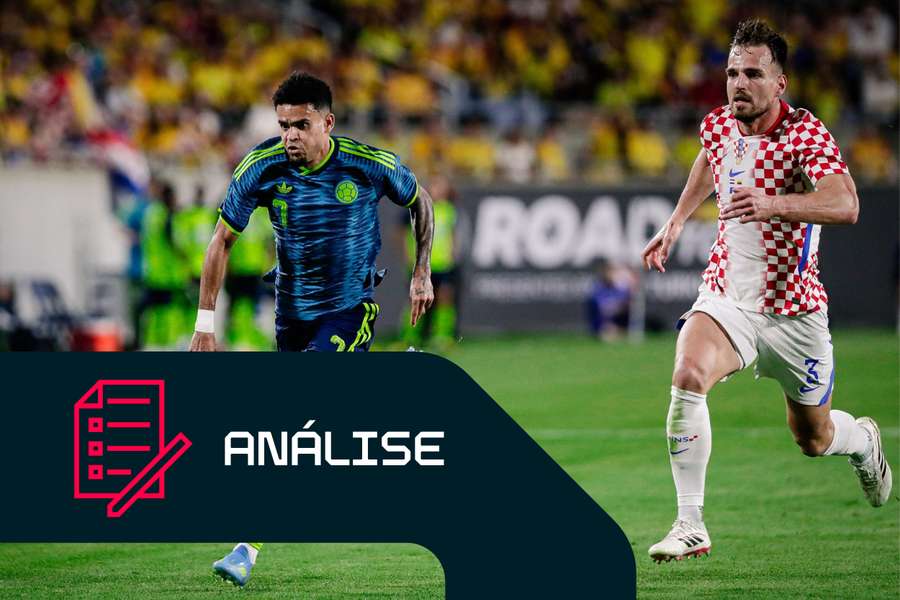 Luis Díaz em ação frente à Croácia Luis Díaz em ação frente à Croácia