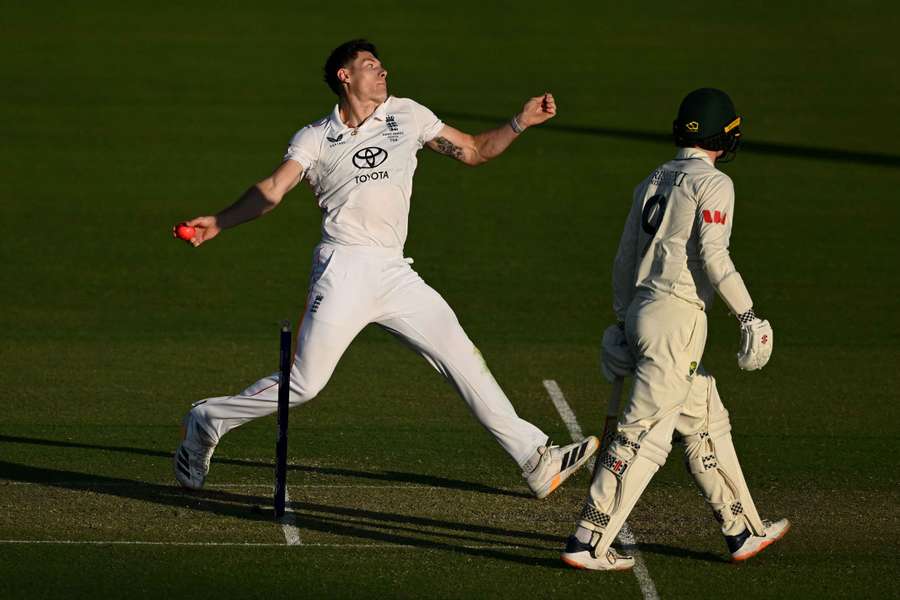 Potts in action for an England XI against the Prime Minister's XI in November.