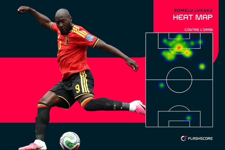 Champ d'action de Lukaku contre l'Iran Champ d'action de Lukaku contre l'Iran