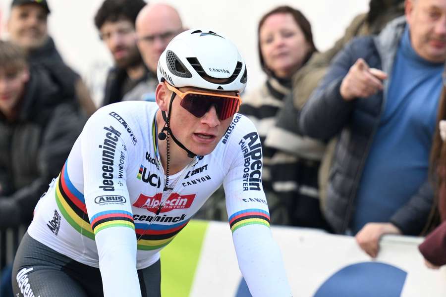 Van der Poel in actie tijdens de Luik-Bastogne-Luik wedstrijd