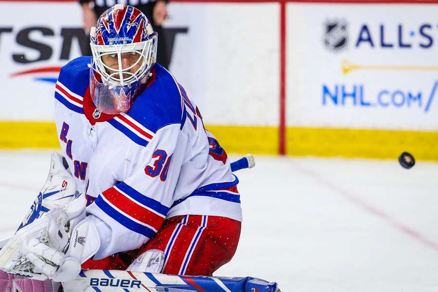 Swede Henrik Lundqvist in action for New York Rangers