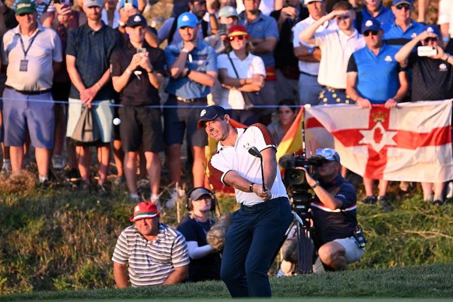McIlroy in action at the Ryder Cup