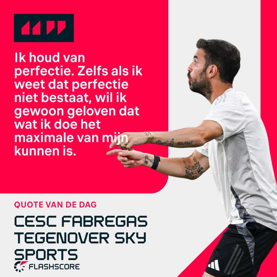 Cesc Fabregas in gesprek met Sky Sports tijdens een interview vorig seizoen