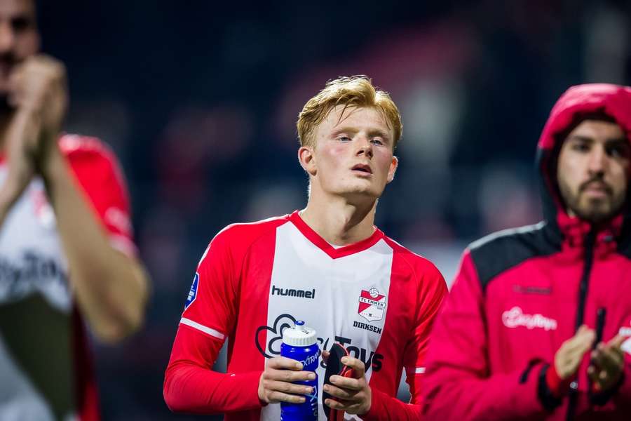 Dirksen tijdens de wedstrijd tegen Sparta Rotterdam op 18 maart