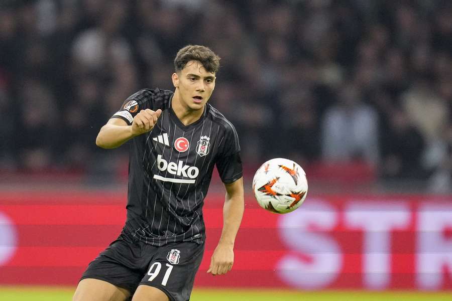 Besiktas's Mustafa Hekimoglu in action during the UEFA Europa League game against Ajax