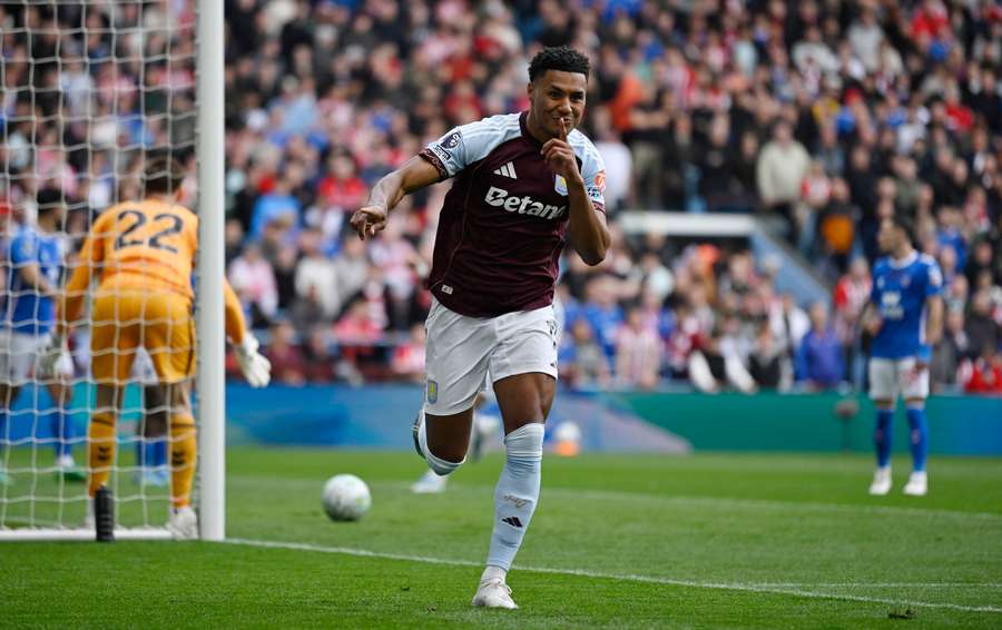 Ollie Watkins celebrates his goal
