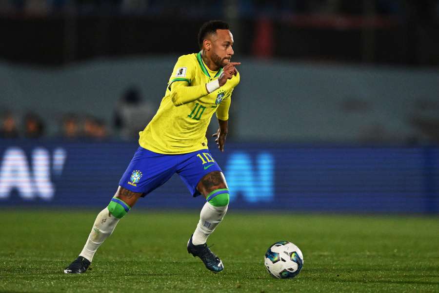 Neymar, en un partido de Brasil.