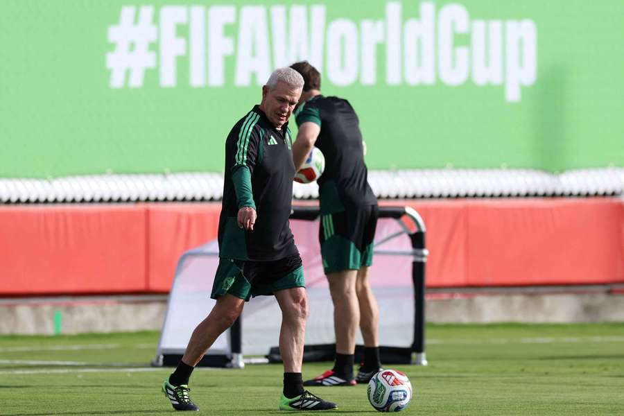 Javier Aguirre, en un entrenamiento de México Javier Aguirre, en un entrenamiento de México