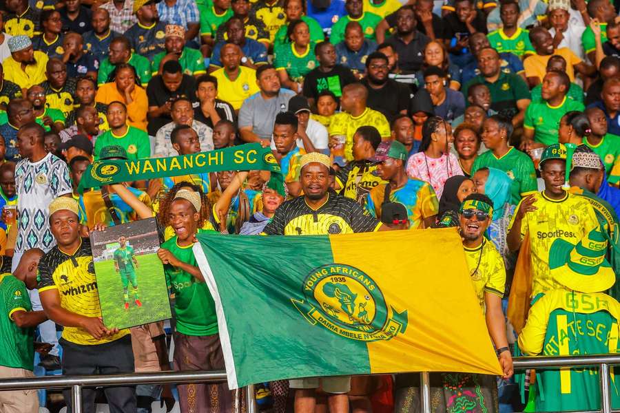 Young Africans fans during a CAF Champions League match