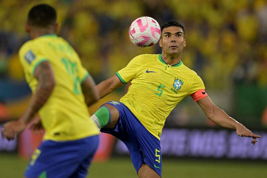 Casemiro in action for his country 