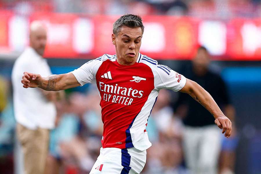 Leandro Trossard #19 of Arsenal during a friendly against Manchester United