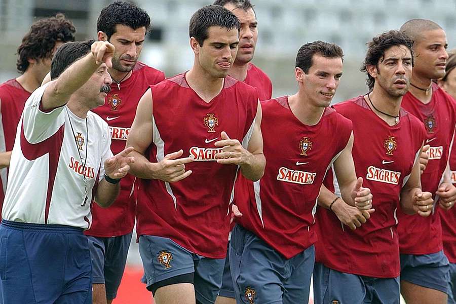 Pauleta no treino da seleção em 2022