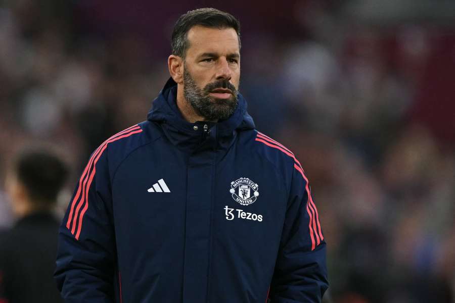 Manchester United's Dutch assistant coach Ruud van Nistelrooy reacts after the English Premier League football match between West Ham United and Manchester United