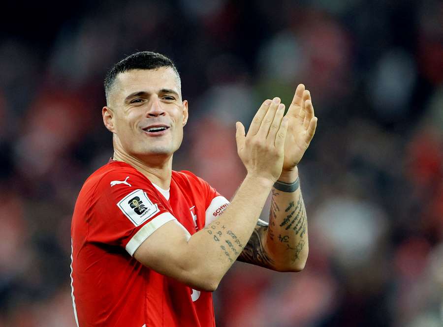 Xhaka in action Xhaka in action