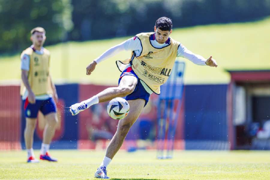 Morata, en un entrenamiento.