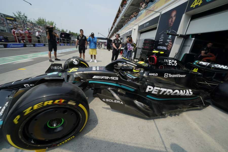 Lewis Hamilton during practice for the Canadian Grand Prix in Montreal