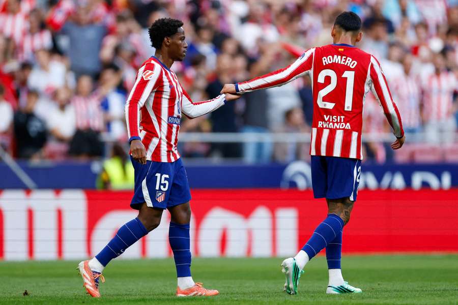 David celebrates goal with Romero David celebrates goal with Romero