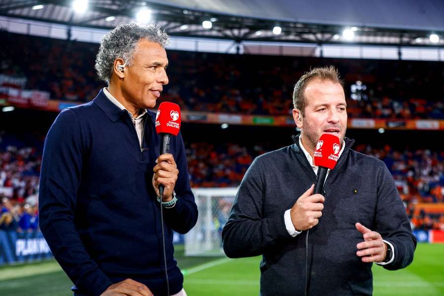 Rafael van der Vaart (R) is often seen on Dutch television as a pundit alongisde Pierre van Hooijdonk