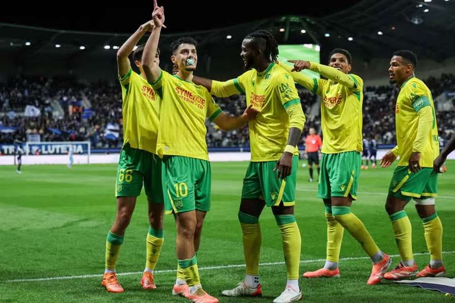 O festejo especial de Abline, autor do golo da vitória do Nantes