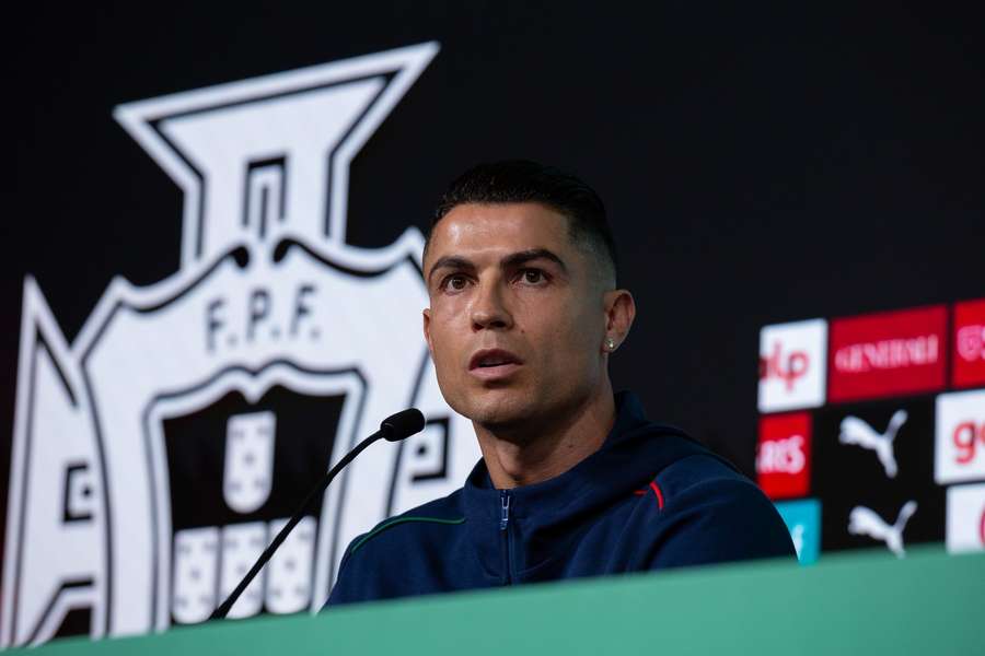 Ronaldo na tlačovej konferencii.