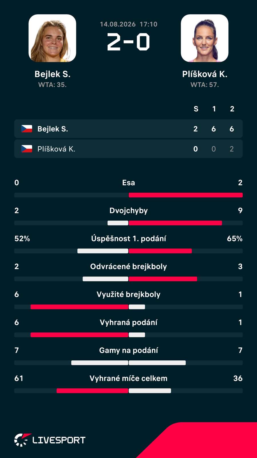 Statistiky zápasu.