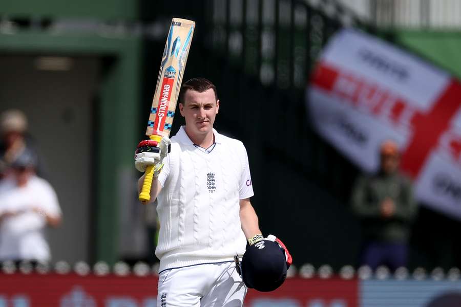 England's Harry Brook celebrates