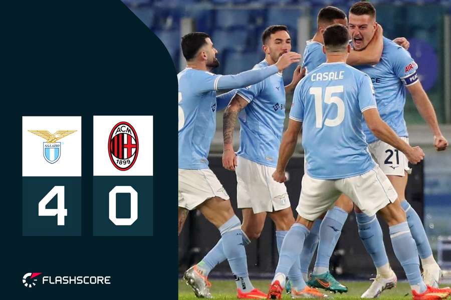 Lazio o umilește pe AC Milan și urcă pe podiumul din Serie A