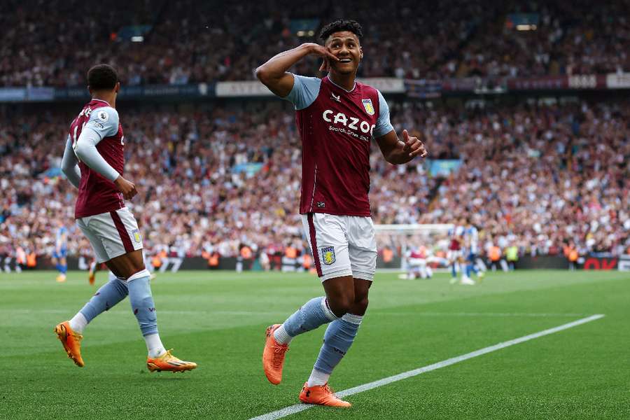 Watkins celebrates his goal