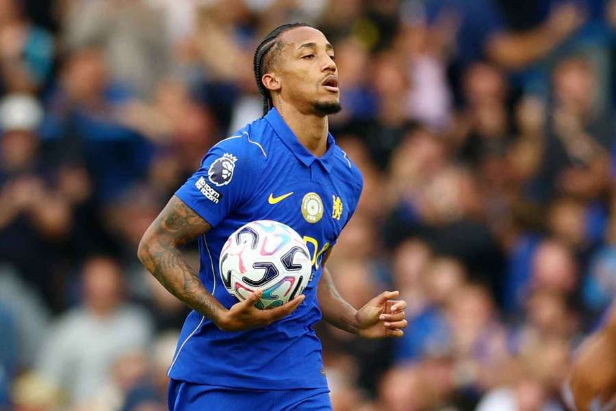 Chelsea's Joao Pedro celebrates scoring their second goal Chelsea's Joao Pedro celebrates scoring their second goal
